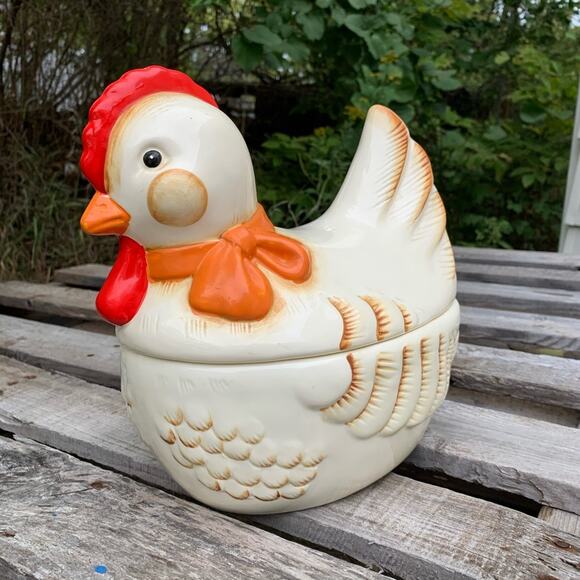 Vintage B&D Japan chicken cookie jar & planter - Picture 10 of 15